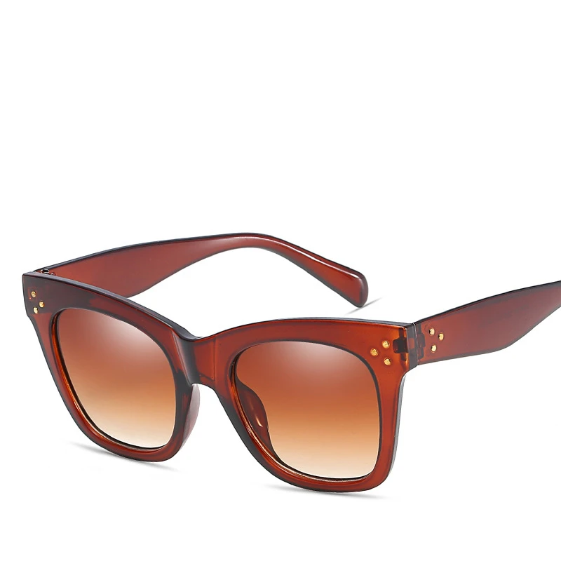 Модные солнцезащитные очки для женщин, Ретро стиль, фирменный дизайн, квадратные роскошные солнцезащитные очки, большая оправа, солнцезащитные очки, UV400 - Цвет линз: Tea