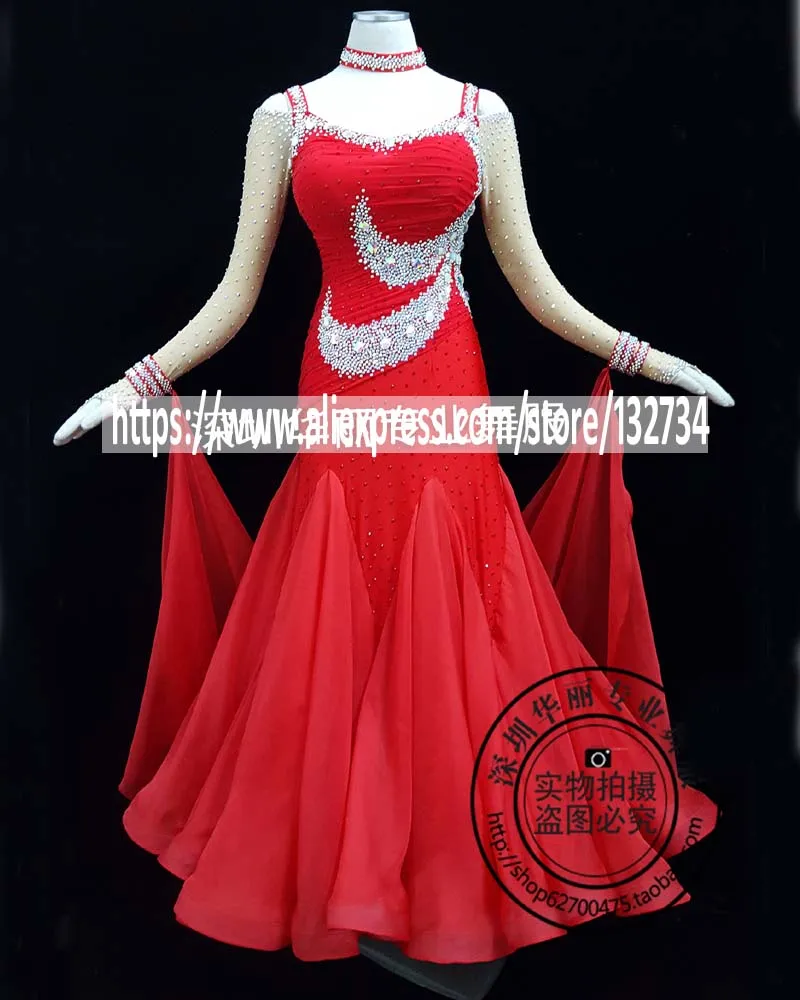 Ballroom Dance Competition Dresses Red,latin,waltz, ballroom Standard