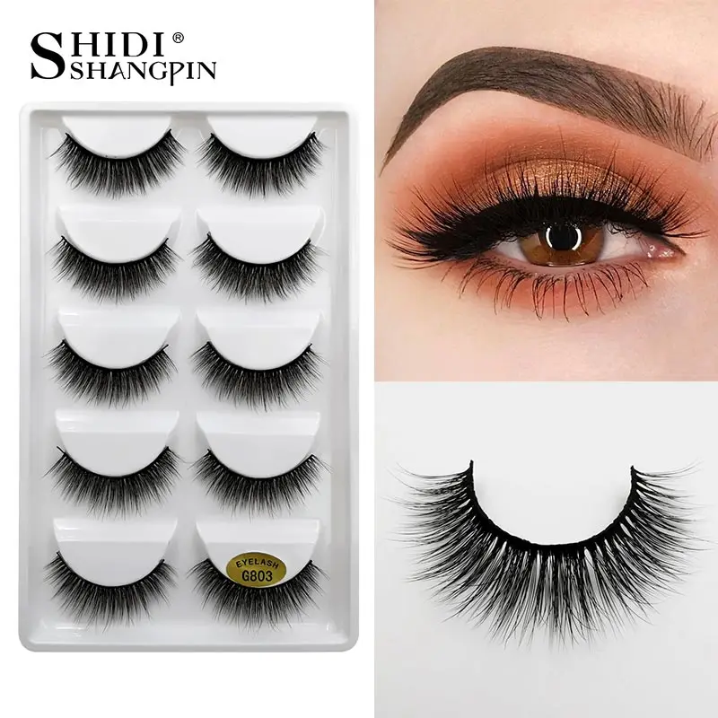 50 pairs natural long false eyelashes mink eyelashes makeups cruelty free lashes fake lash eyelash extension faux cils G803 - Цвет: G803 10 BOXES