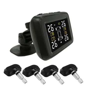 

CAREUD U901 Auto Truck TPMS Car Wireless Tire Pressure Monitoring System+4 Replaceable Battery Sensors LCD Display