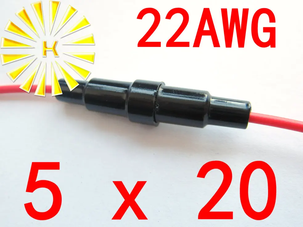 

#22 провод 5*20 мм, черная модель с 22AWG красным кабелем x 200 шт.