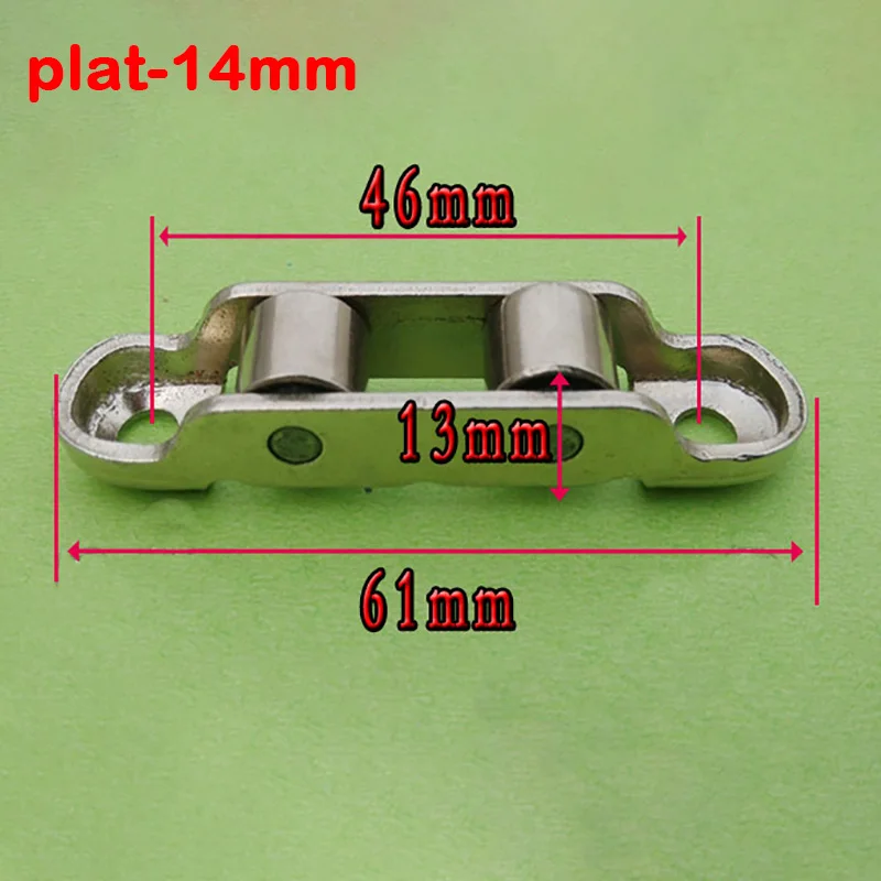 Пластиковые стальные двухколесные двери ролик окна шкив шкаф Plat слот игольчатые колеса аксессуары для дома оборудование - Цвет: plat-14mm