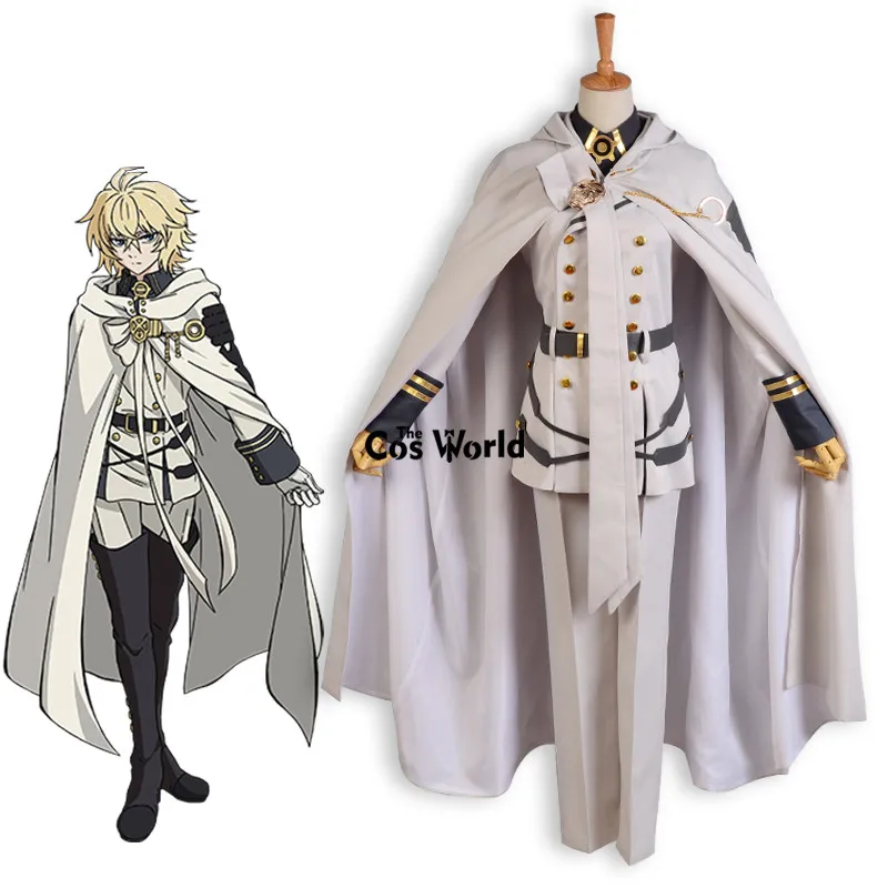 Одежда для косплея аниме Seraph Of The End Mikaela Hyakuya униформа в стиле милитари плащ