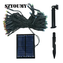 SZYOUMY 8 режимов многоцветный светодиодный солнечный и USB Перезаряжаемый струнный свет открытый Сказочный светильник водонепроницаемый наружный Декор