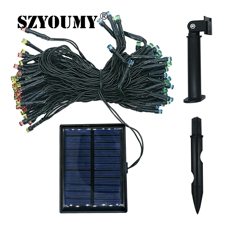 

SZYOUMY 8 Modes Multi-color LED Solar Powered & USB Rechargeable String Light Outdoor Fairy Lamp Waterproof Outdoor Decoration