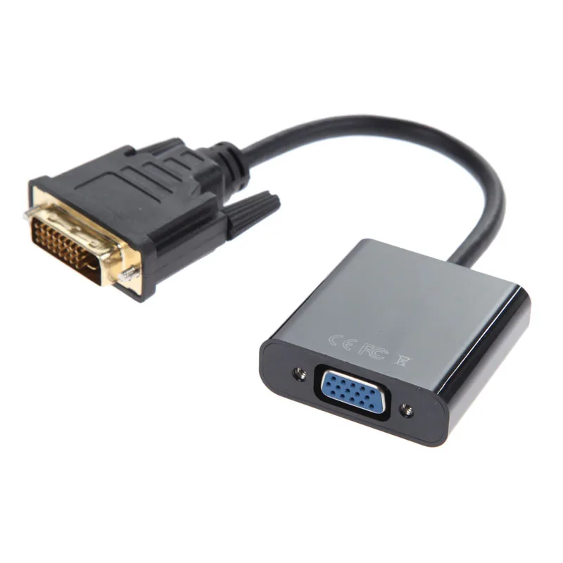 2PC DVI-D 24+1 Pin Male to VGA 15Pin Female Active Cable Adapter Converter 1080P