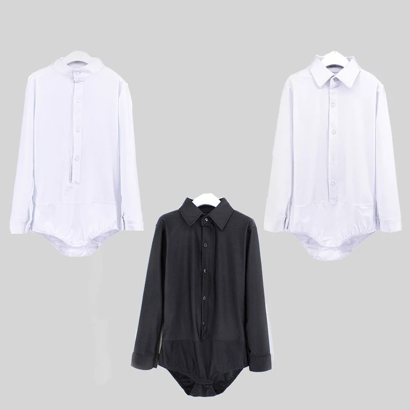 

Ballroom Latin Dance Shirts Men Boys Kid Long Sleeve Samba Competition Performance Wear Children Tops Stage Show Clothing DN1089