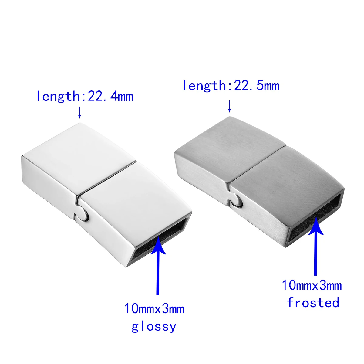 

1PC Stainless Steel Polished Smooth /Frosted Magnetic Lock Clasp Jewelry 22.5mmx12.0mm Fit 10mmx3mm Leather Bracelet DIY Gifts