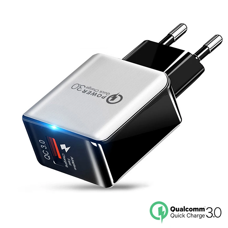 Qc 3 0 Usb Charger Quick Charge For Iphone 7 8 Portable Ac Power Charger For Samsung Xiaomi Eu Us Mobile Phone Charging Adapter Mobile Phone Chargers Aliexpress