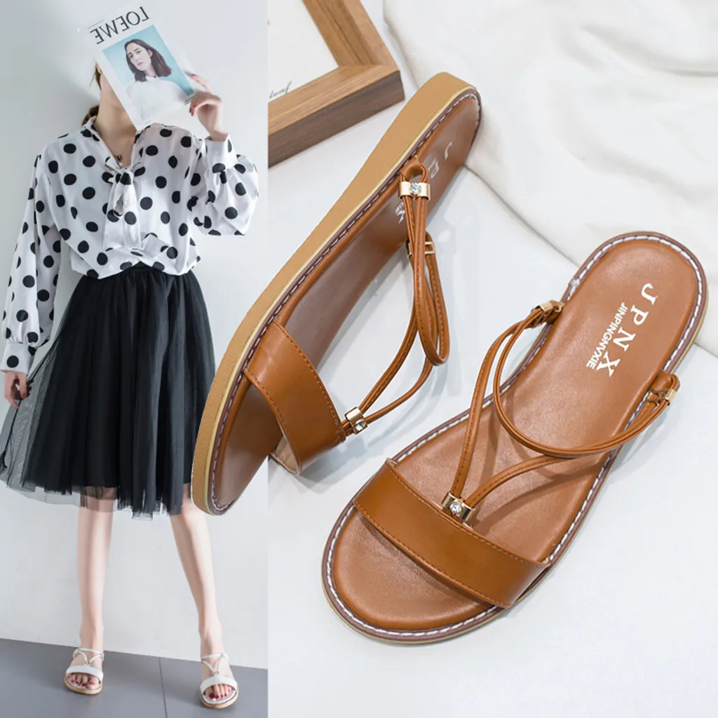 

MUQGEW Women's Fashion Casual Open Toe Slides Flat Sandals Beach Shoes Daily Outdoor Leisure Slippers Hot Style Footwear 2019