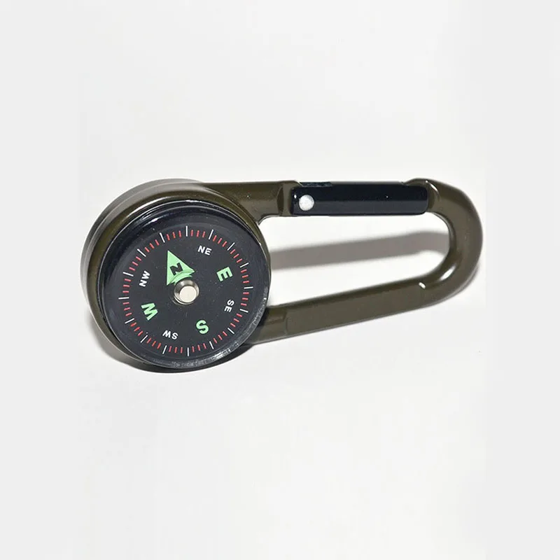 Многофункциональный мини компас термометр брелок карабин зажим Карабин Крюк открытый инструмент для кемпинга Товары для туризма туристическое снаряжение