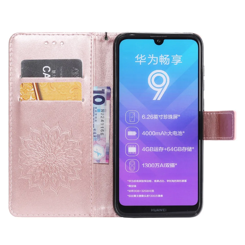 Huawei Y6 2019 trường hợp Huawei Y6 2019 Trường Hợp Da Sang Trọng Wallet Lật Điện Thoại Coque Đối Với Huawei Y6 2019 MRD-LX1 MRD-LX1F Y 6 Thủ huawei waterproof phone case