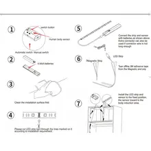 Горячий светодиодный гибкий Ночной светильник с двойным режимом, датчик движения, лампа для спальни, шкафа, шкафа