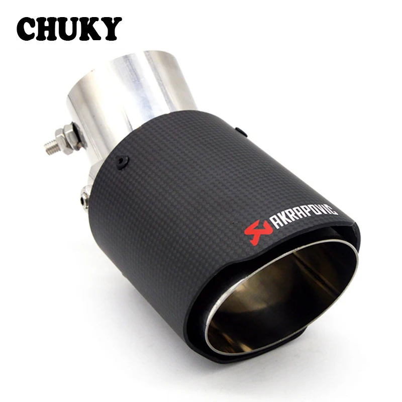 

CHUKY 1PCS Akrapovic Carbon Car Exhaust Pipe Modified For Kia Rio K2 Soul Ford Focus 2 3 Chevrolet Cruze Aveo Citroen C4