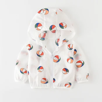 

JN18815 Summer Multicolor Boy Girls Sun UV Protection Coat Kids Rash Guards Hooded Jacket Children Thin Breathable Beach Clothes