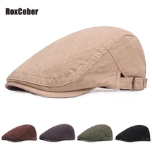 RoxCober новая вышитая хлопковая плоская кепка модная плюща высокого качества Gatsby козырек винтажная кепка газетчика регулируемые береты