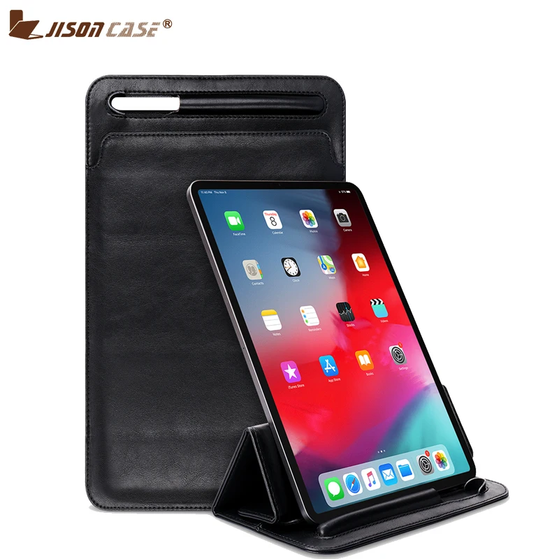 Jisoncase кожаная сумка с рукавом для iPad Pro 11 дюймов 2018 чехол Магнитный стоячий