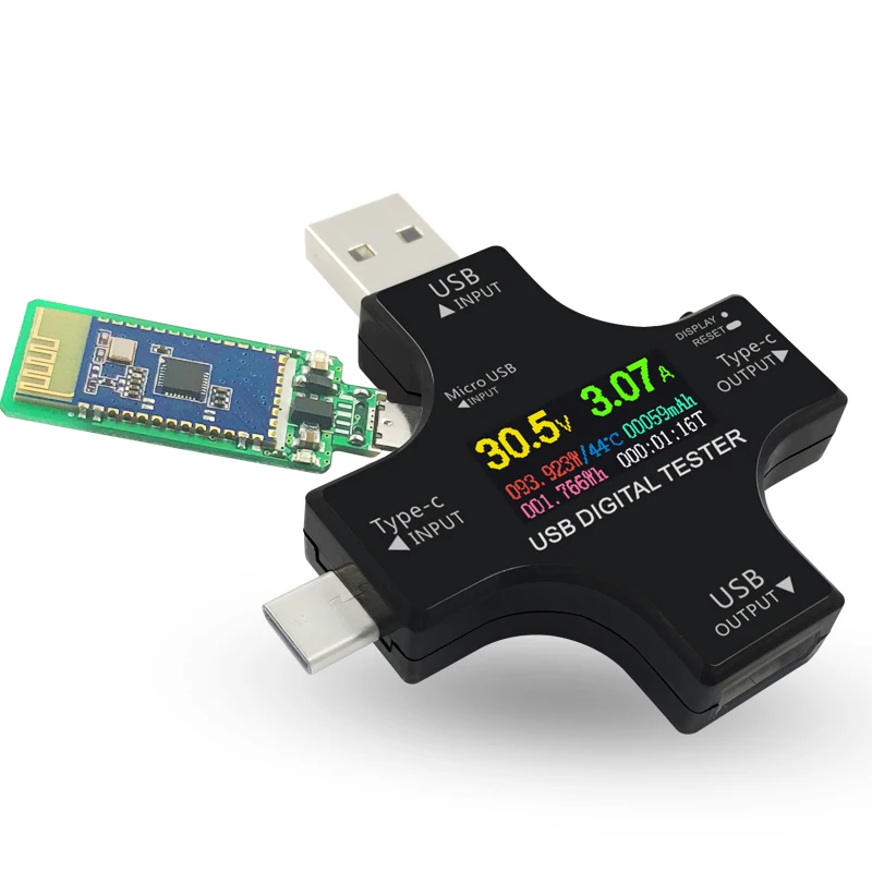 Цветной TFT USB тестер Bluetooth Type C PD цифровой вольтметр измеритель напряжения тока