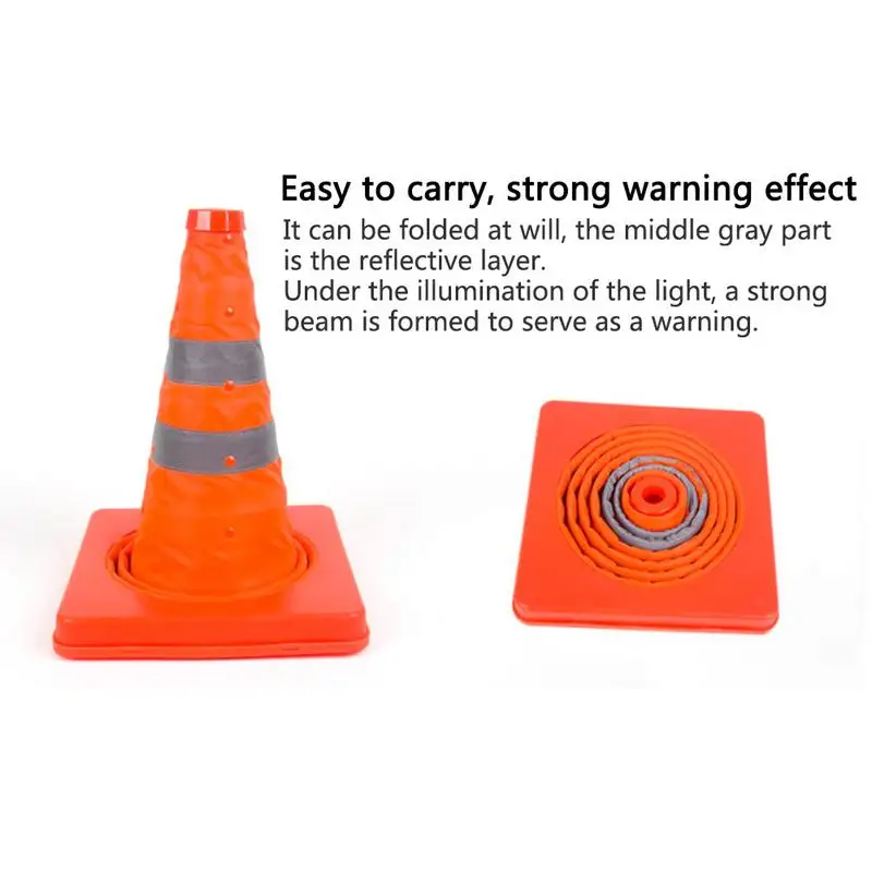 Reflective Traffic Cone Retractable Space-saving Portable Warning Sign Roadblock JR Deals