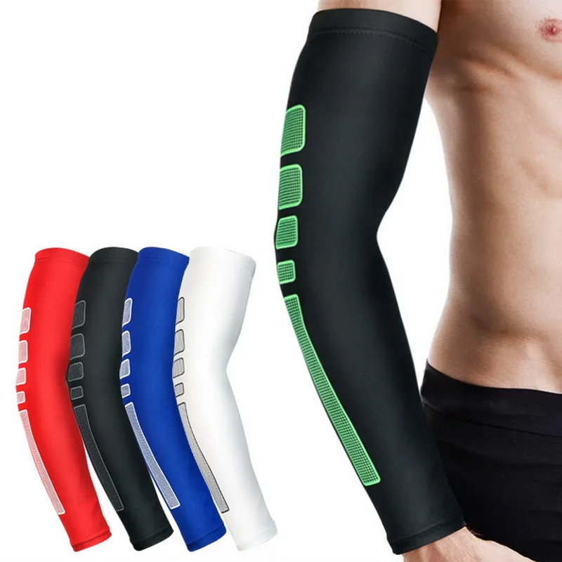 

1 Pair Lycra Elastic Compression Arm Sleeves For Basketball Volleyball Armband Shooting Sleeve UV Protectors manicotti ciclismo
