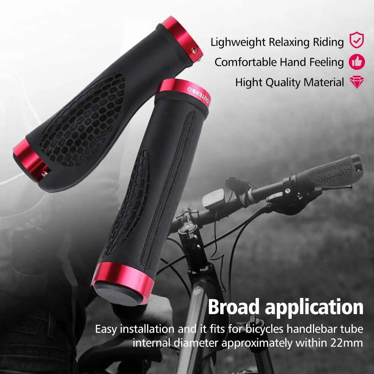 

1 Pair Bike Bicycle Grips Ergonomic Lock-On Grip MTB Cycling Handlebar Grips Anti-Skid Rubber Bicycle Grips Mountain Bike Parts