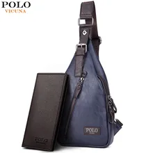 VICUNA POLO Famous Brand Theftproof Magnetic Button Open Leather Mens Chest Bags Fashion Travel Crossbody Bag