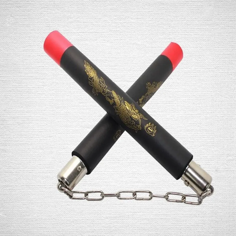

Foam Nunchucks Nunchaku Dragon Pattern for Martial Art Karate Training - Black