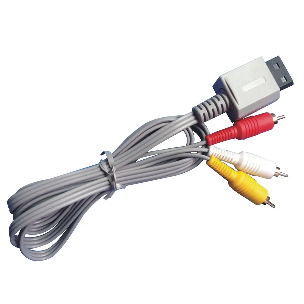 

100pcs a lot 1.8m Component cable Audio Video AV Composite 3 RCA Cable 480p video output for Wii console
