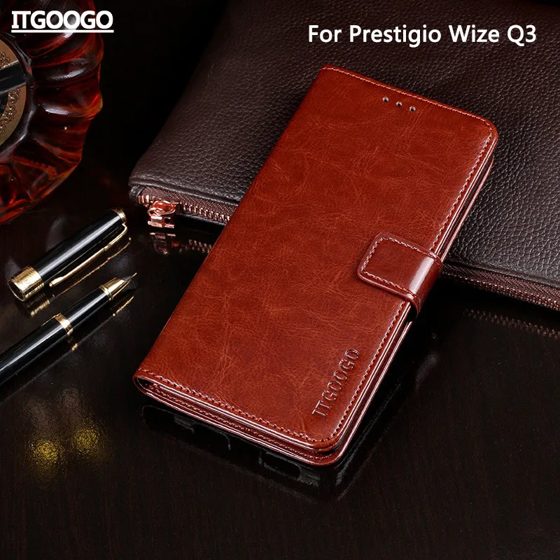 حالة ل Prestigio و Wize Q3 حالة غطاء عالية الجودة حقيبة جلد الوجه ل Prestigio و Wize Q3 غطاء كابا الهاتف حقيبة محفظة حالة