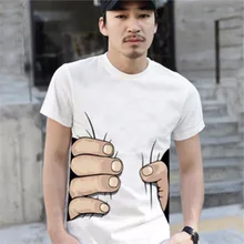 2016 Summer Brand New Mens 3D Big Hand Short Sleeve Cotton T Shirt Breathable O Neck Fashion Tops Tee Funny Tshirt homme Cheap Z