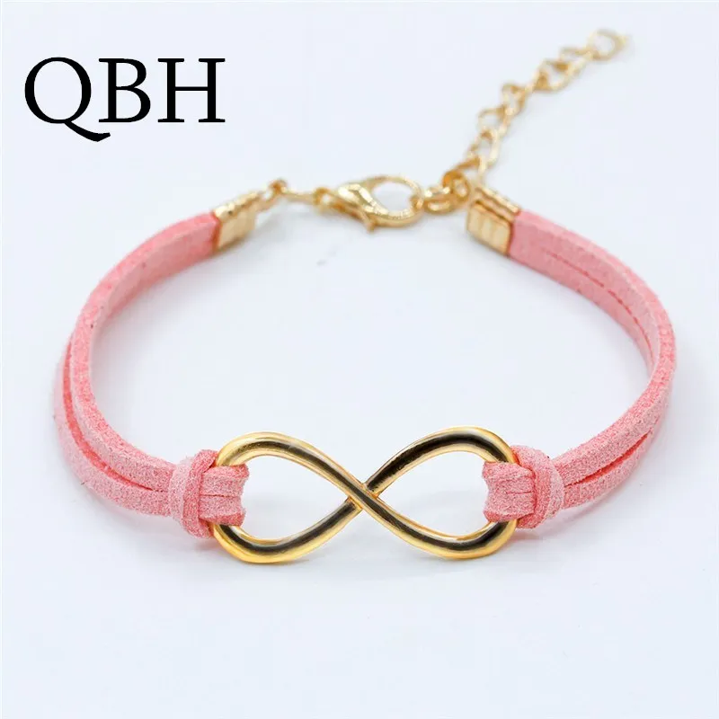 Dde moda Vintage infinito 8 Cruz pulseras de cuero