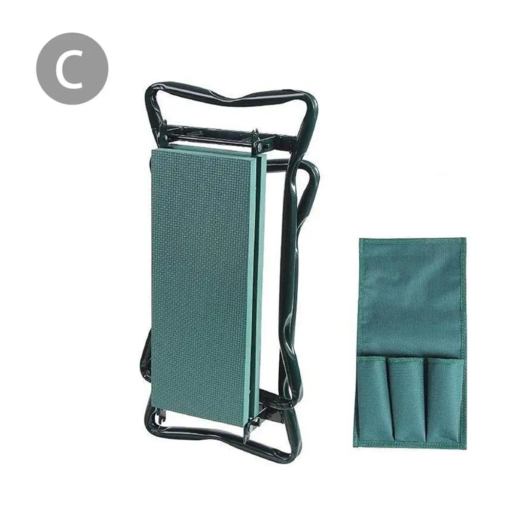 Portable Garden Kneeler With Handles Folding Stainless Steel Garden Stool Chair With EVA Kneeling Pad Gardening Tool Supply