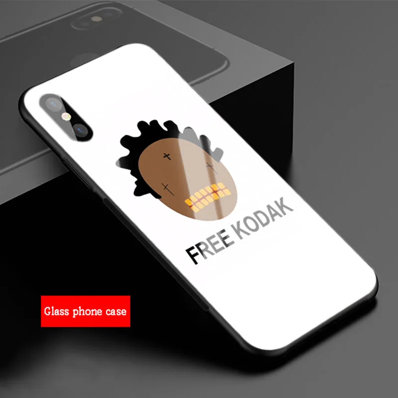 cute iphone 8 cases Kodak Black Song Tempered Glass Phone Case For iPhone 6 6plus 7 plus 8 8plus 5 5S 5C SE For iPhone X XS XR XS Max iphone 7 plus case