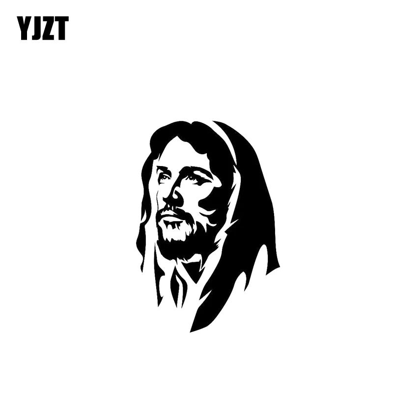 

YJZT 12.3CM*17.8CM Jesus Christ Vinyl Car Motorcycle Sticker Decals Black/Silver C13-000177