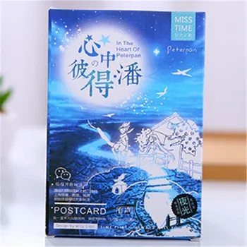 

60pcs/lot"in the heart of peterpan postcards"birthday greeting cards Christmas Can Glow post cards YH-1087