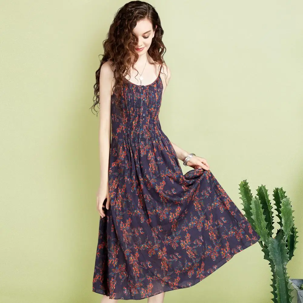 Artka женская весна новый Boho стиль Ethinic печатных квадратный воротник рукавов