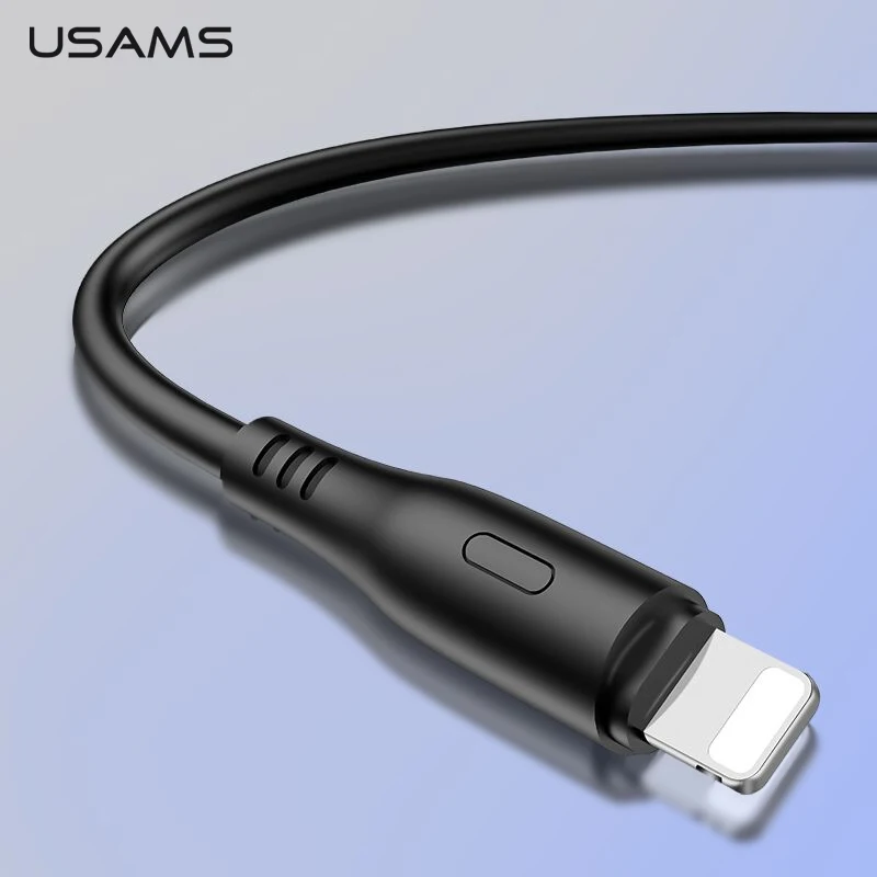 USAMS USB кабель для iPhone USB кабель 2A Быстрая зарядка USB кабель для iPhone Синхронизация данных для iOS 12 11 10 круглый шнур данных