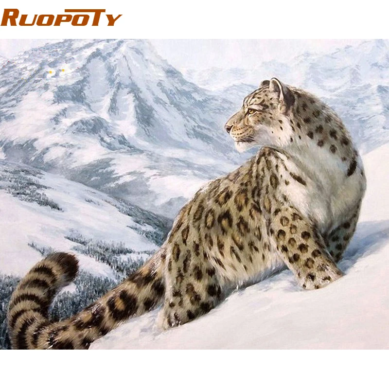 

RUOPOTY Frame DIY Painting By Numbers Modern Hand painted Oil Painting Home Decor Wall Art Picture For Living Room 40x50cm Arts
