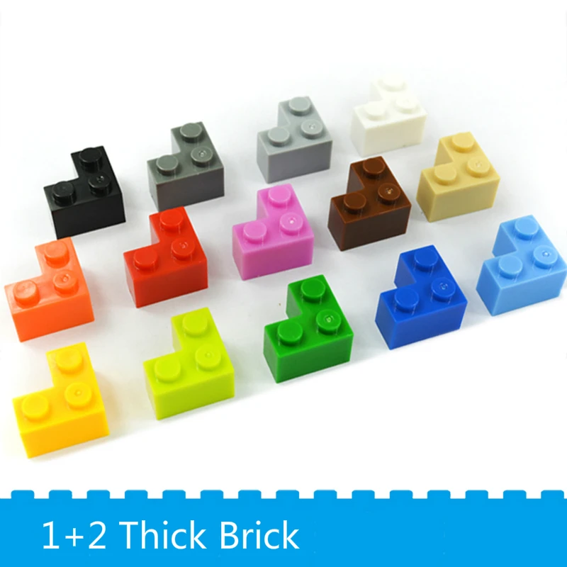 

1+2 DIY Building Block Thick Bricks 100g/lot about 80 pcs Compatible with Legos Educational Toy Multicolor Gift for Children