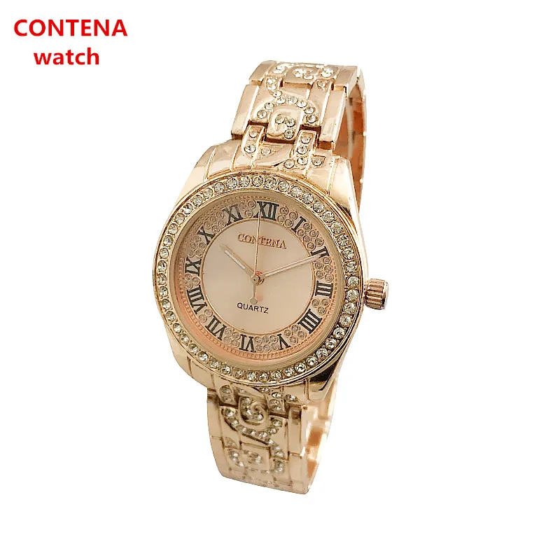 Reloj mujer CONTENA модные часы с римскими цифрами женские часы с бриллиантами Женские часы из розового золота Женские часы saat montre
