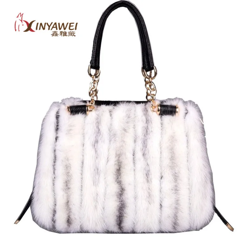 XINYAWEI Новая модная сумка из натурального меха норки Зимняя дизайнерская сумка женская Большая вместительная Женская модная сумка