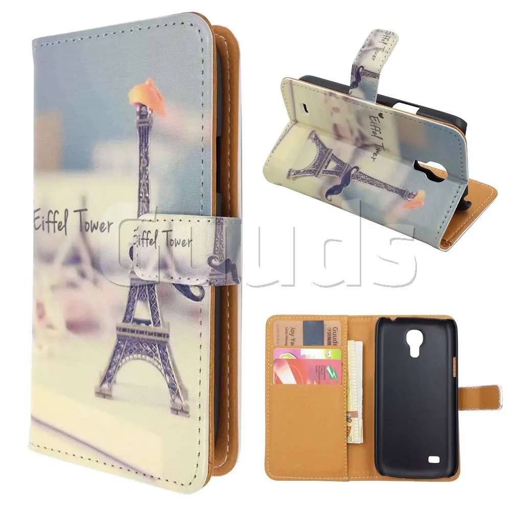Eiffel Tower Leather Wallet Case for Samsung Galaxy S4 mini i9190 I9192 I9195