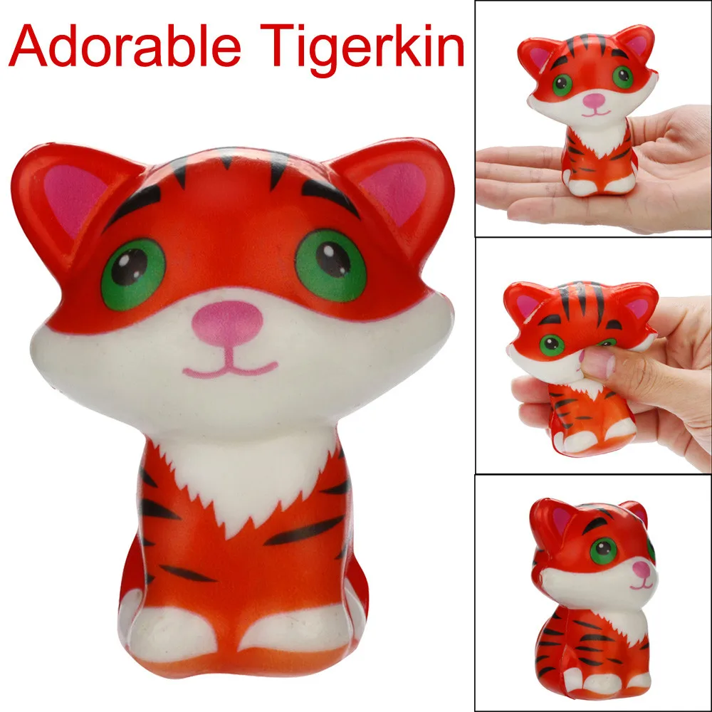 Антистрессовый милый мягкий Kawaii Tigerkin супер медленно растущий крем Ароматические игрушки для снятия стресса детские забавные амулеты подарки D7