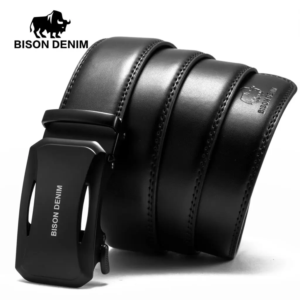 BISON джинсовый модный ремень мужской из воловьей кожи для мужчин ремни с