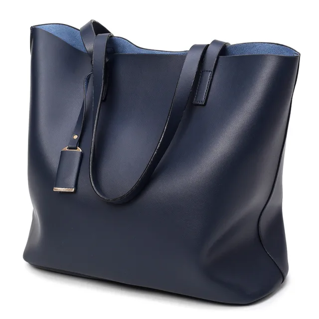 Light Pu Leather Women Handbags Female Simple Soft Tote Bag Large Light Pu Leather Women Handbags Female Simple Soft Tote Bag Large Capacity Shoulder Bags Black Blue