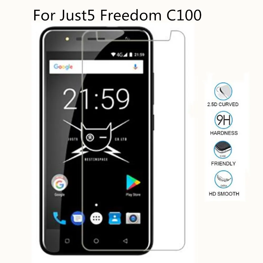 Новое защитное стекло для экрана для телефона Just5 Freedom C100, закаленное стекло для смартфона, Передняя пленка, защитный экран