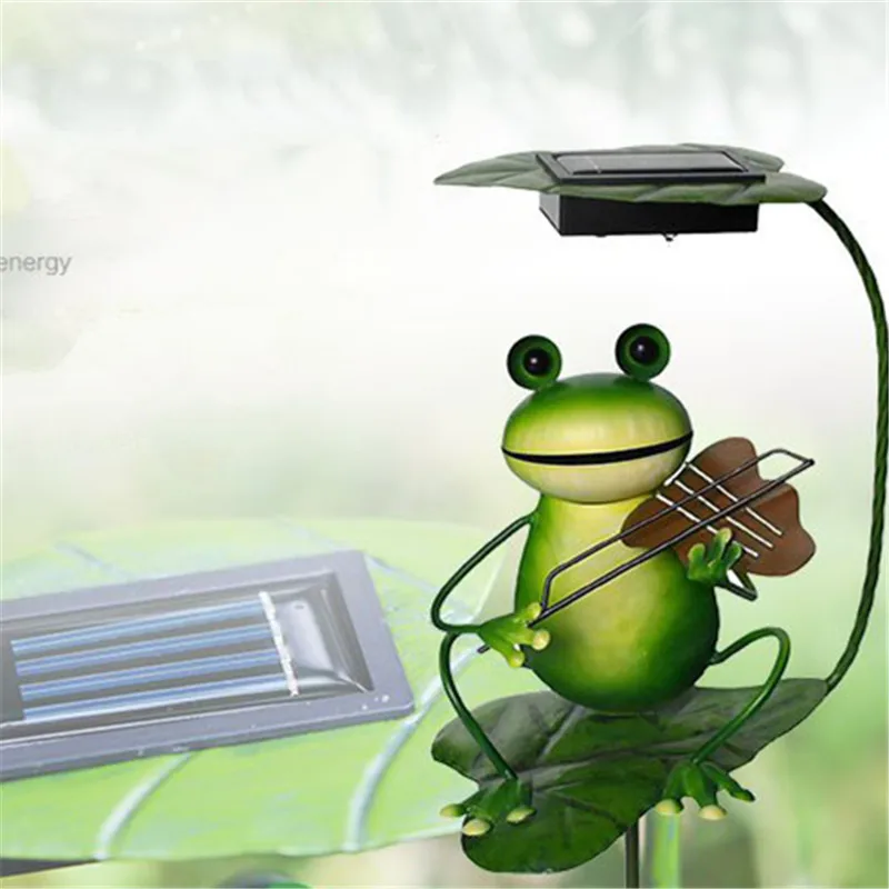 

LED Solar Powered Panel Iron Frog Lawn Light Garland Waterproof Outdoor Garden Landscape Lamp Christmas Gift Motion Sensor Decor
