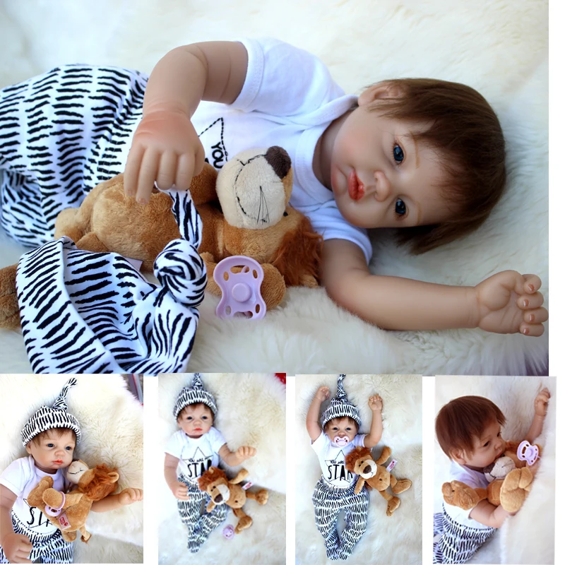 

good price Free shipping Top selling 53CM high quality silicone reborn baby doll toys for children gift