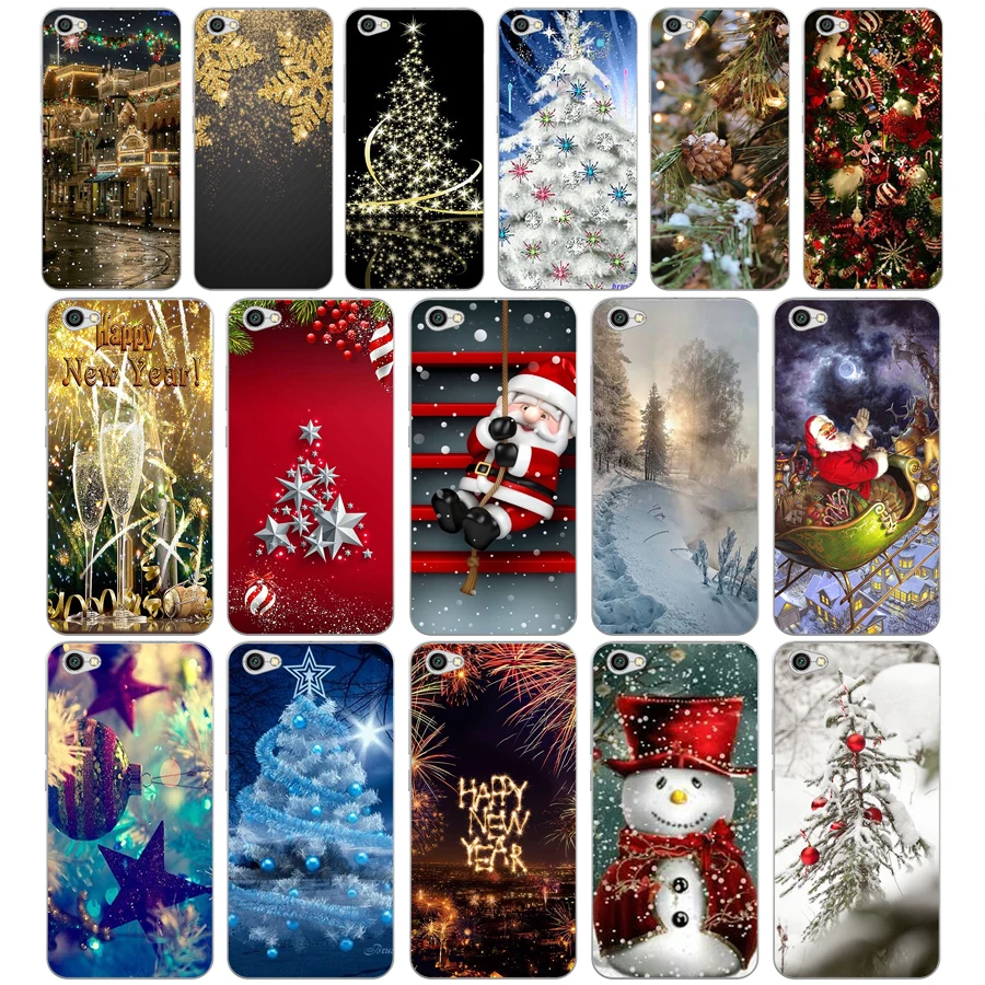 

265H happy New Year merry Christmas Tree Snow Silicone Soft Tpu Cover phone Case for xiaomi redmi 4a 6a 4x note 5a pro mi a1