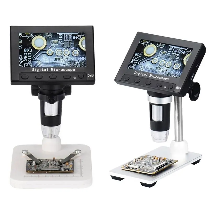 

1080P 1000x 4.3inch Portable Digital Microscope Desktop LCD soldering electronic Microscope with High Brightness 8 LED